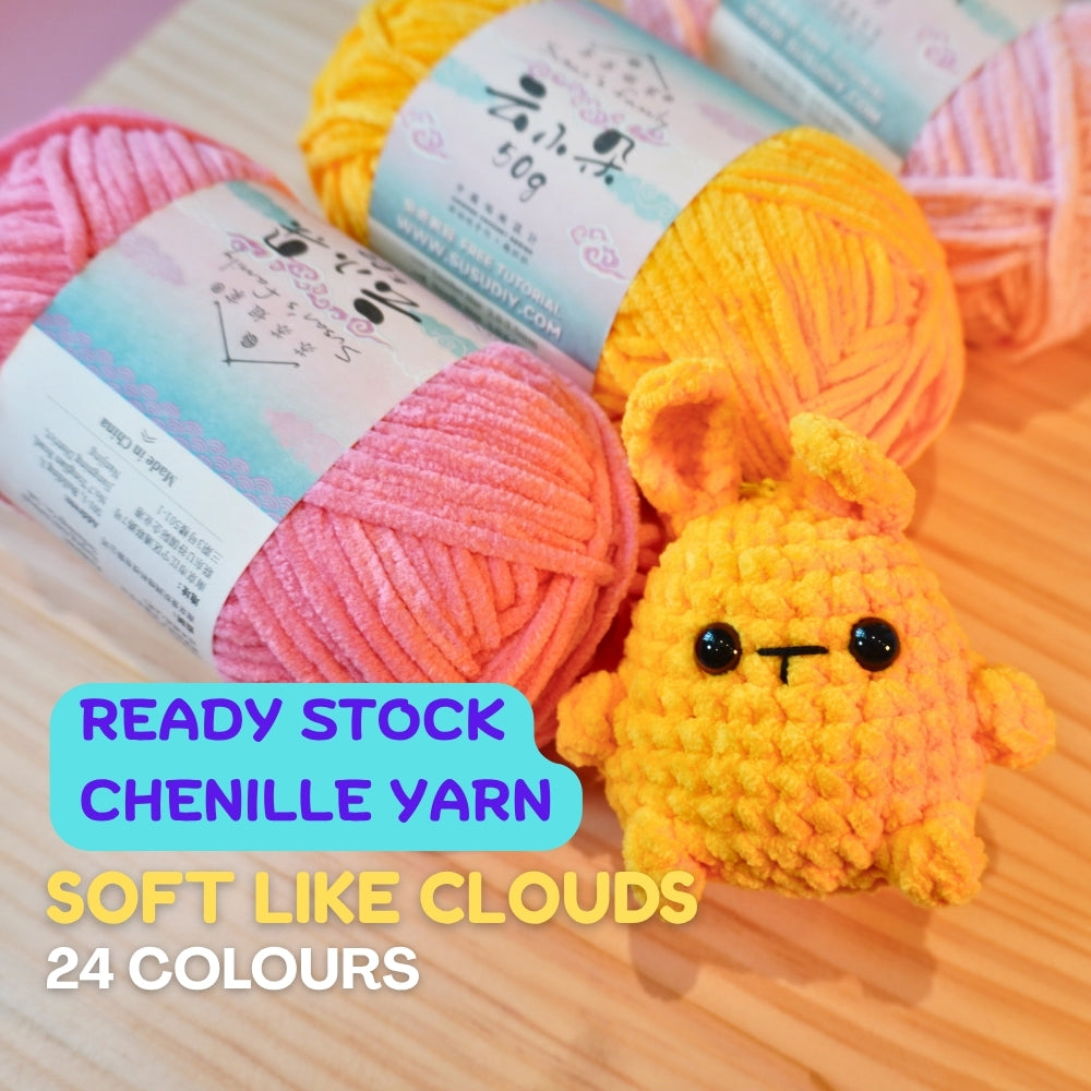 Soft Chenille Crochet Yarn 50g - Susan's Family Brand