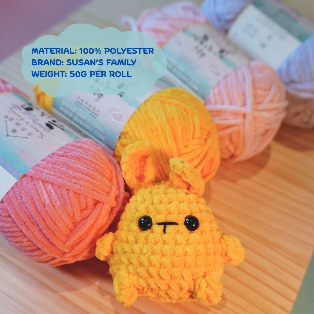 Soft Chenille Crochet Yarn 50g - Susan's Family Brand