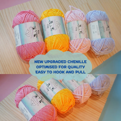 Soft Chenille Crochet Yarn 50g - Susan's Family Brand
